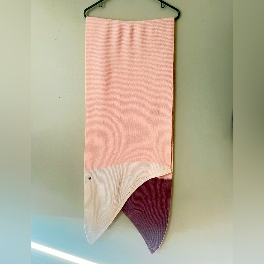 UGG Pink and White & Brown Asymmetrical Wrap/Scarf EUC